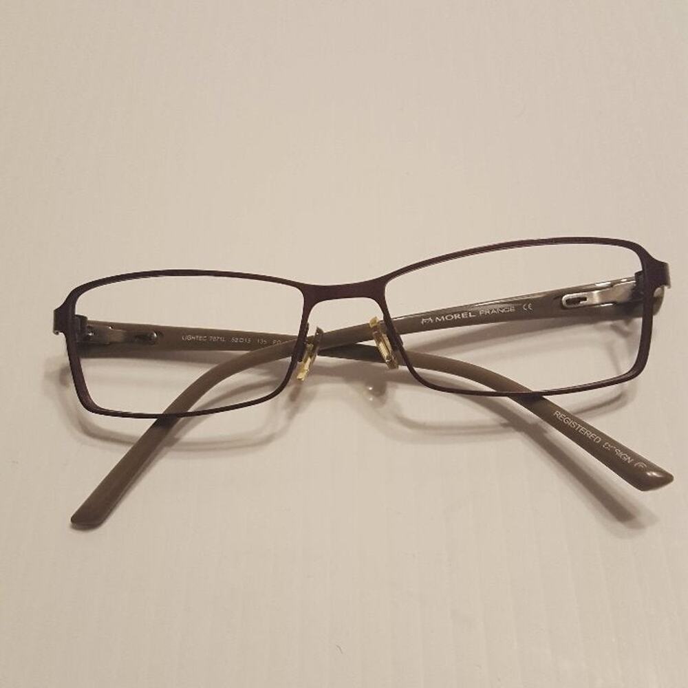 LIGHTEC BY MOREL 7071L PLUM METAL FRAME EYEGLASSES 52X15X135